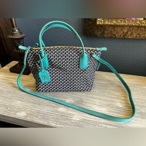 Roberta Pieri Tatami Medium Black & Teal Crossbody Bag